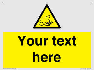 Custom warning run over by operator controlled machine